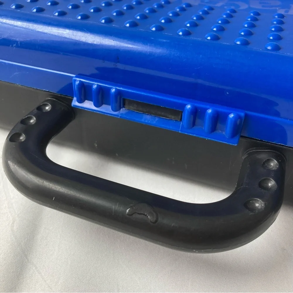 Retro SpaceMaker Pencil Box Blue Black w Handle 11